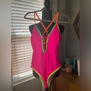 NWT -TikTok famous Popvil Neon bathing suit size SMALL